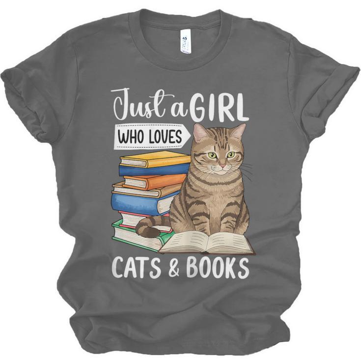 Just a Girl Who Loves Cats And Books Unisex Jersey T-Shirt