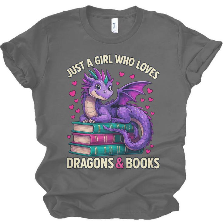 Just a Girl Who Loves Dragons And Books Reading Unisex Jersey T-Shirt Just a Girl Who Loves Dragons And Books Reading Unisex Jersey T-Shirt