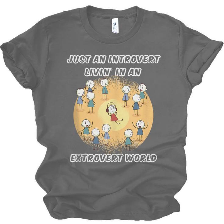 Just An Introvert Living In An Extrovert World Stickmen Unisex Jersey T-Shirt