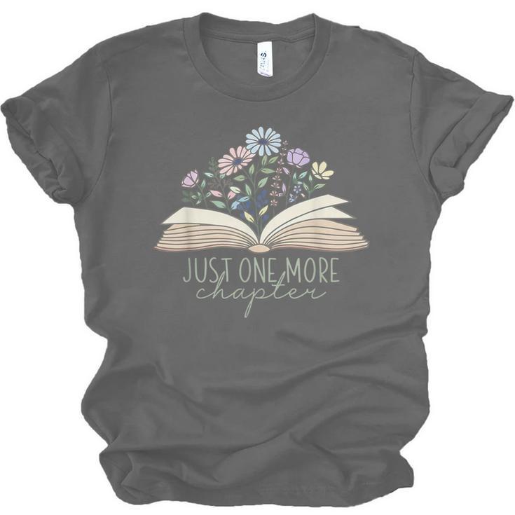 Just One More Chapter Floral Book Wildflower Aesthetic Art Unisex Jersey T-Shirt