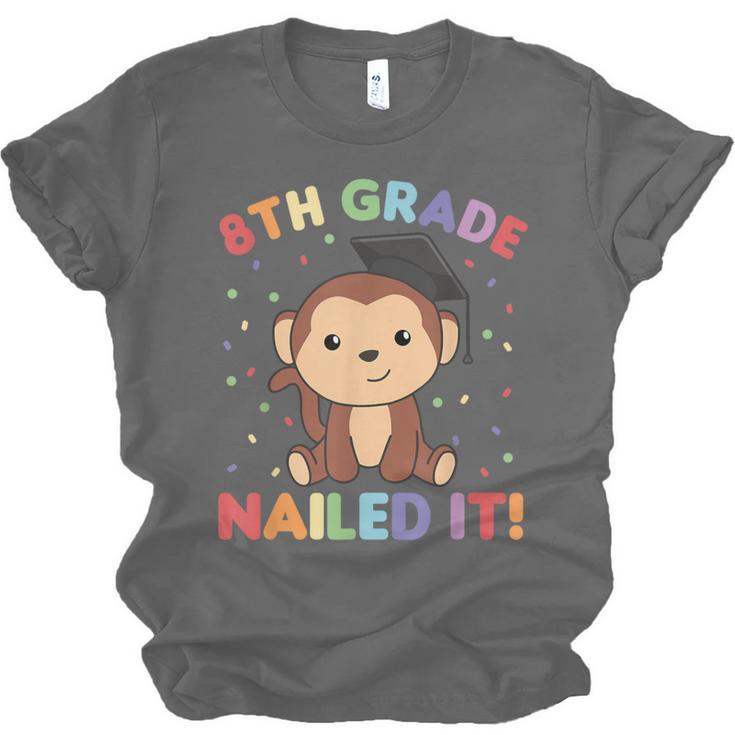 Kids 8th Grade Nailed It Monkey Graduation Unisex Jersey T-Shirt