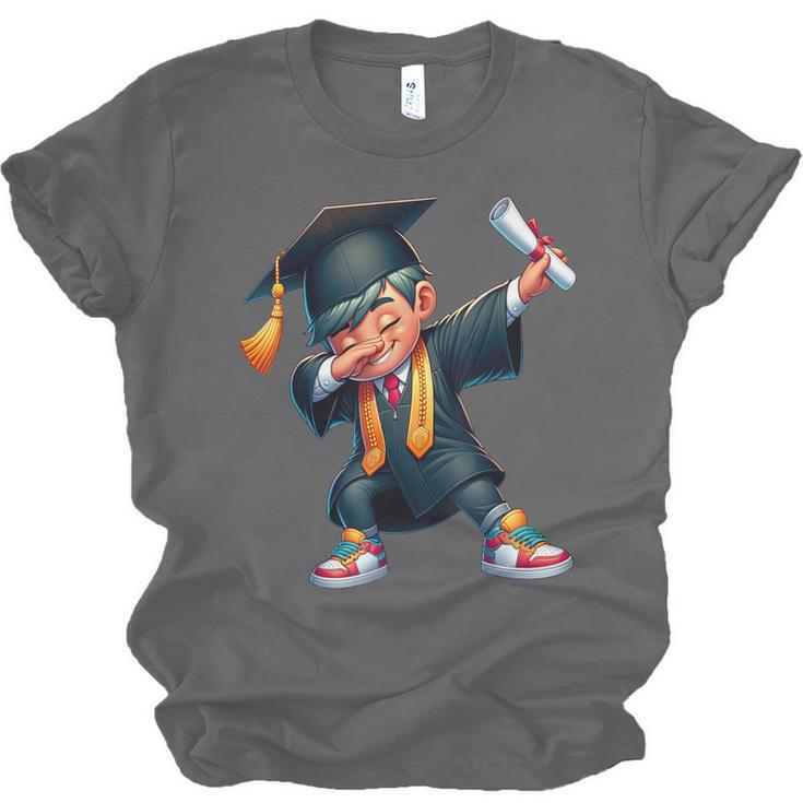Kids Boys Grad Dabbing Graduation Class Of 2025 Unisex Jersey T-Shirt