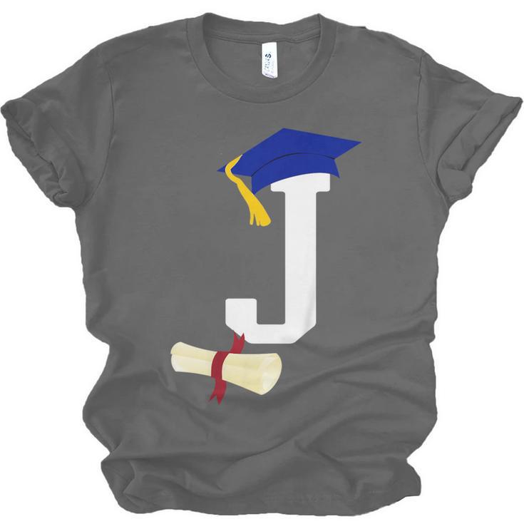 Kids Initial J Letter For Boys Preschool Graduation Kindergarten Unisex Jersey T-Shirt
