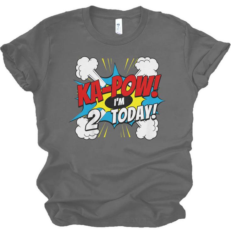 Kids Ka-Pow 2 Years Old Kids 2nd Birthday Comic Book Super Hero Unisex Jersey T-Shirt Kids Ka-Pow 2 Years Old Kids 2nd Birthday Comic Book Super Hero Unisex Jersey T-Shirt