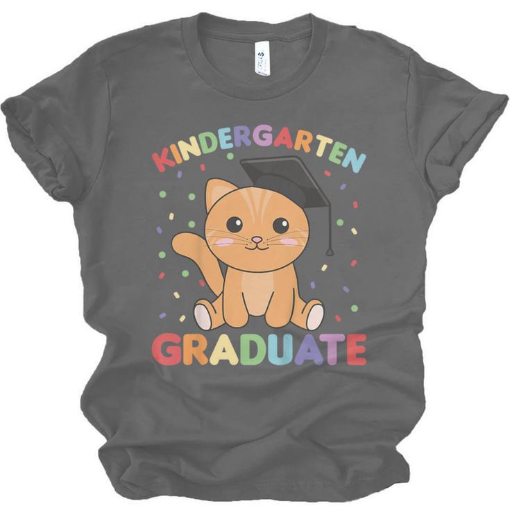 Kids Kindergarten Graduate Cat Graduation Unisex Jersey T-Shirt