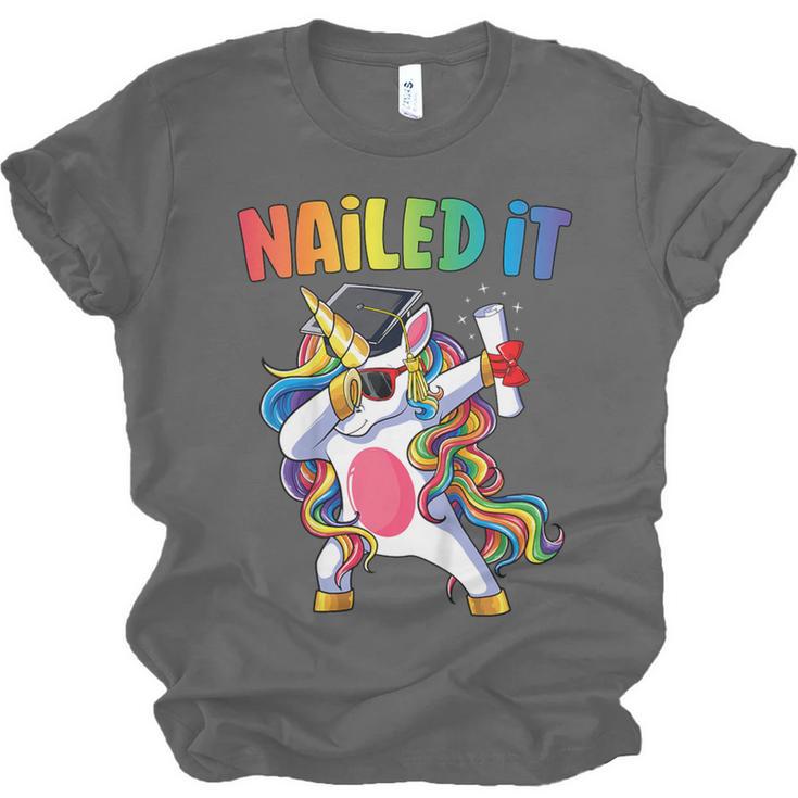 Kids Kindergarten Graduation Shirt Unicorn Graduate Nailed It Unisex Jersey T-Shirt