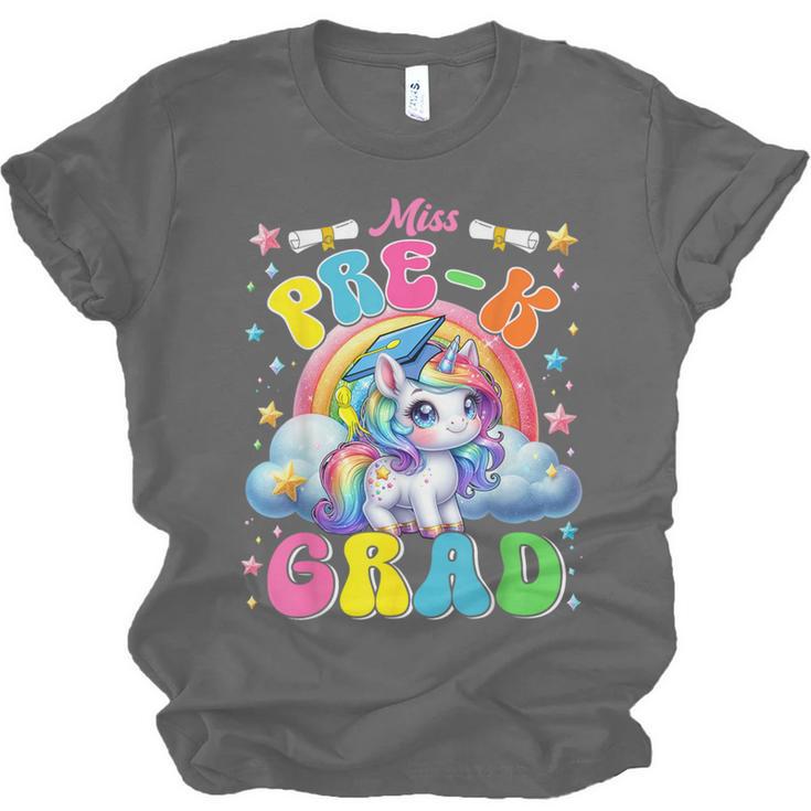 Kids Miss Pre-K Grad Graduation Cute Unicorn Rainbow Girls Unisex Jersey T-Shirt