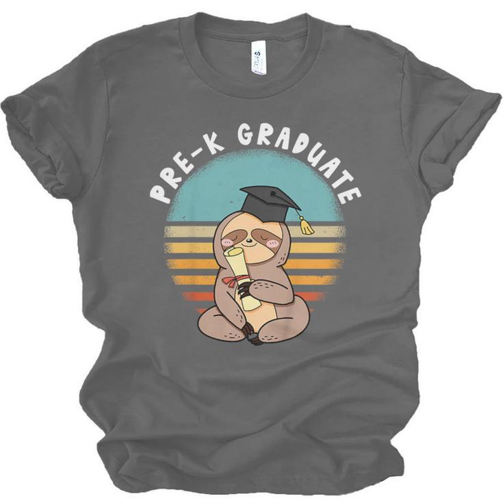 Kids Pre-K Graduate Sloth Cap And Gown Cute Preschool Graduation Unisex Jersey T-Shirt