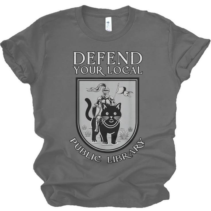 Knight Cat Defend Your Public Library Book Lover Unisex Jersey T-Shirt Knight Cat Defend Your Public Library Book Lover Unisex Jersey T-Shirt