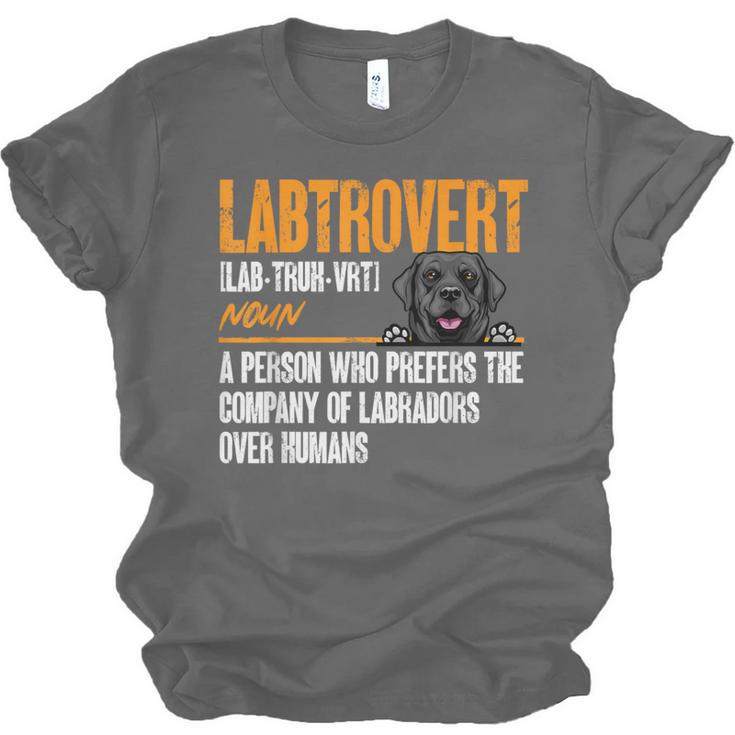 Labrador Retriever Labtrovert Definition Introvert Labrador Unisex Jersey T-Shirt