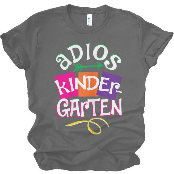 Last Day Of School Adios Kindergarten Graduation Kids Girls Unisex Jersey T-Shirt