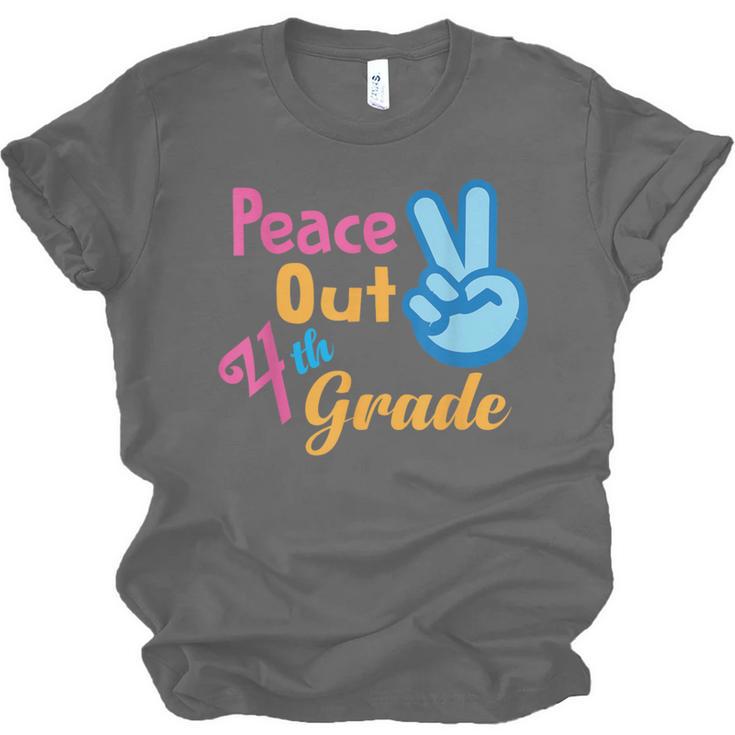 Last Day Of School Peace Out Grade 4 Graduation Kids Unisex Jersey T-Shirt