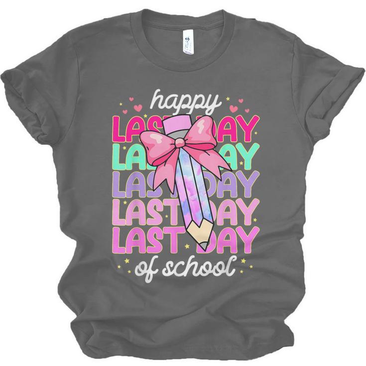 Last Day Of School Shirt Coquette Bow School Graduation Unisex Jersey T-Shirt