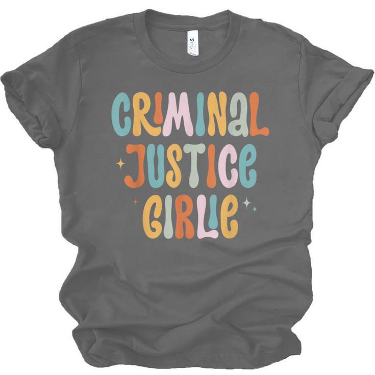 Lawyer True Crime Lover Addict Graduation Apparel Criminal Justice Girlie Major Degree Future Detective Unisex Jersey T-Shirt