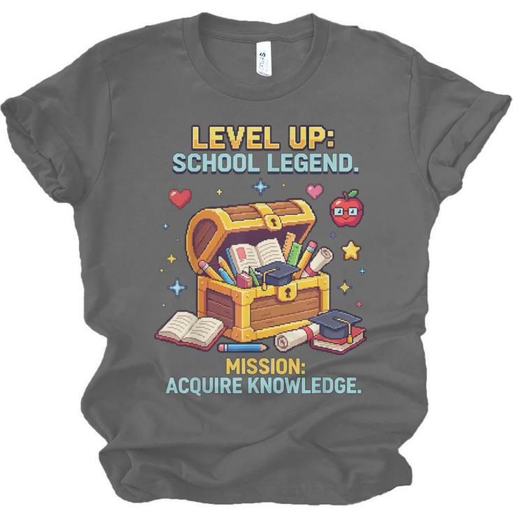 Level Up School Legend Video Game Pixel Art Graduation Unisex Jersey T-Shirt