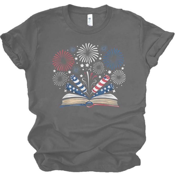 Librarian 4th July Book Lover Bookworm Patriotic Books Unisex Jersey T-Shirt