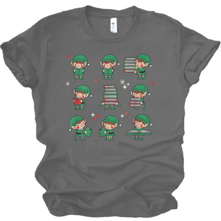Librarian Book Lover Christmas Elf Reading Joy Unisex Jersey T-Shirt Librarian Book Lover Christmas Elf Reading Joy Unisex Jersey T-Shirt