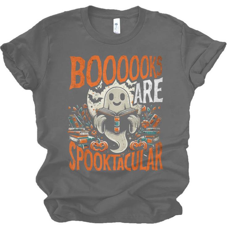 Library Halloween Book Lover Ghost With Books Unisex Jersey T-Shirt Library Halloween Book Lover Ghost With Books Unisex Jersey T-Shirt