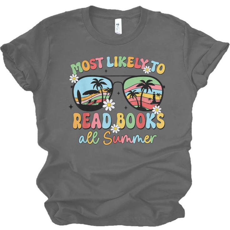 Most Likely To Read Books All Summer Book Lovers Unisex Jersey T-Shirt