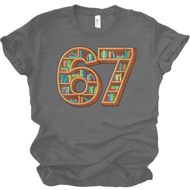 Literary 67 Bookshelf Six Seven Reading Meme Unisex Jersey T-Shirt Literary 67 Bookshelf Six Seven Reading Meme Unisex Jersey T-Shirt