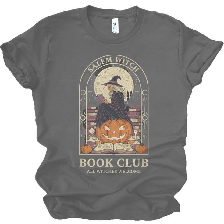 Literary Salem Witch Book Club All Witches Welcome Unisex Jersey T-Shirt Literary Salem Witch Book Club All Witches Welcome Unisex Jersey T-Shirt