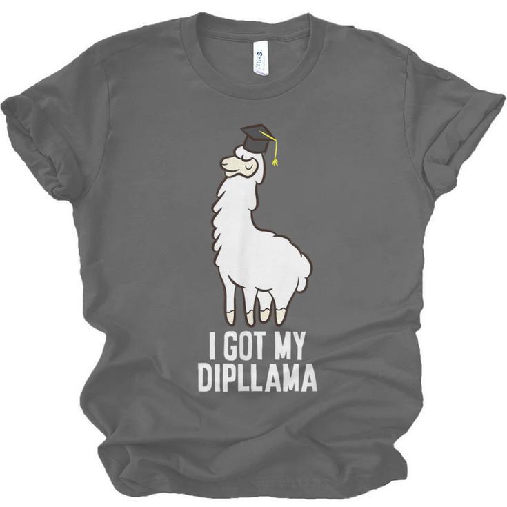 LLama Graduation I Got My Dipllama Cute Llama Unisex Jersey T-Shirt