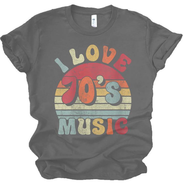 I Love 70's Music Retro Style Nostalgia Cassette 1970s Party Unisex Jersey T-Shirt