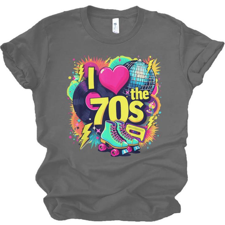 I Love The 70s Retro Cassette Roller Vinyl Nostalgia Vibes Unisex Jersey T-Shirt I Love The 70s Retro Cassette Roller Vinyl Nostalgia Vibes Unisex Jersey T-Shirt