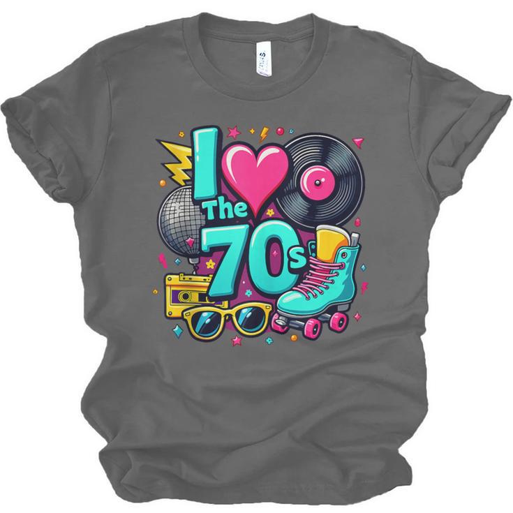 I Love The 70s Vintage Cassette Roller Vinyl Nostalgia 70s Unisex Jersey T-Shirt