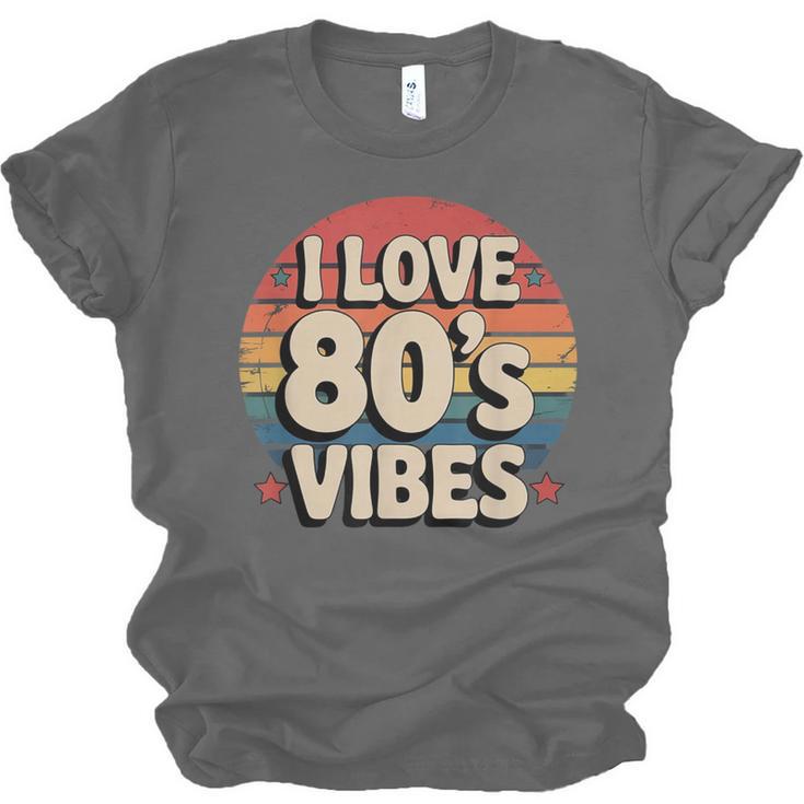 I Love 80’s Vibes Retro 80s Style Vintage Sunset Nostalgia Unisex Jersey T-Shirt I Love 80’s Vibes Retro 80s Style Vintage Sunset Nostalgia Unisex Jersey T-Shirt