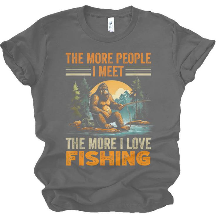 I Love Fishing Bigfoot Fisherman Introvert Sarcastic Unisex Jersey T-Shirt I Love Fishing Bigfoot Fisherman Introvert Sarcastic Unisex Jersey T-Shirt
