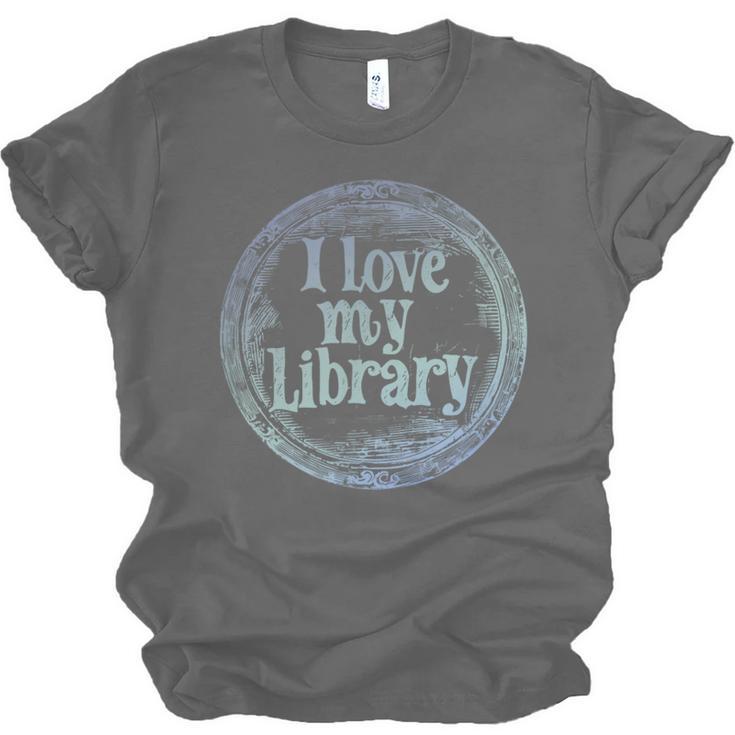 I Love My Library Medallion For Book Lover Reader Librarian Unisex Jersey T-Shirt I Love My Library Medallion For Book Lover Reader Librarian Unisex Jersey T-Shirt