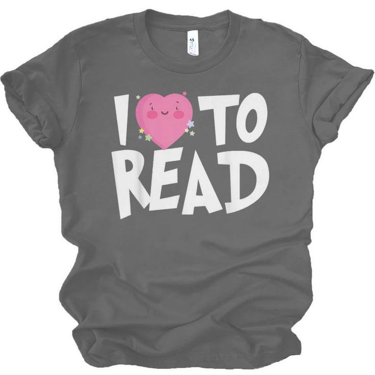 I LOVE TO READ Reading Books Bookworm Library Day Novelty Unisex Jersey T-Shirt