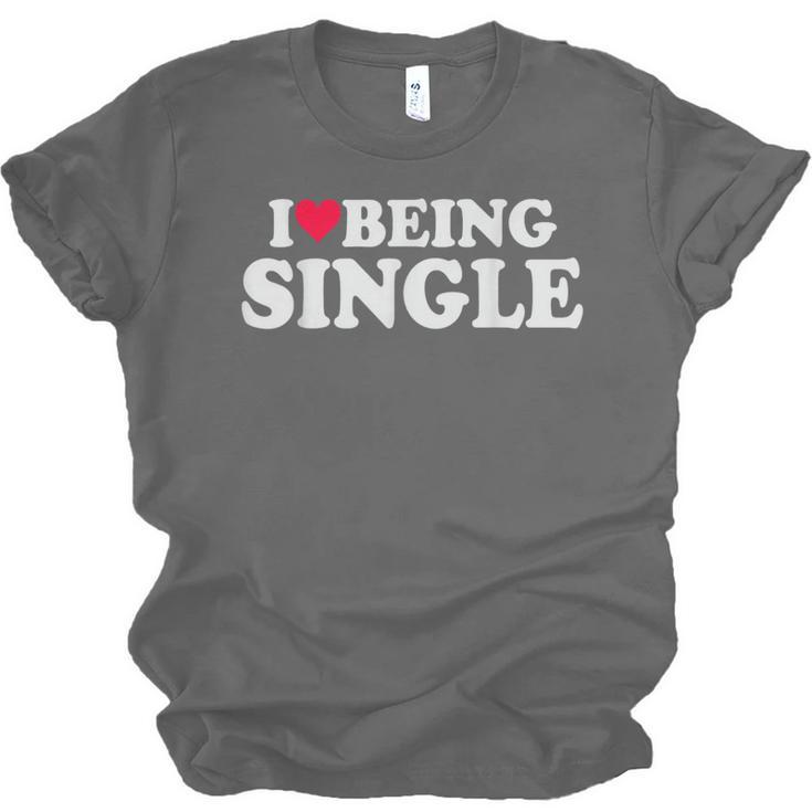 I Love Being Single Red Heart Anxious & Introvert Girl Club Unisex Jersey T-Shirt