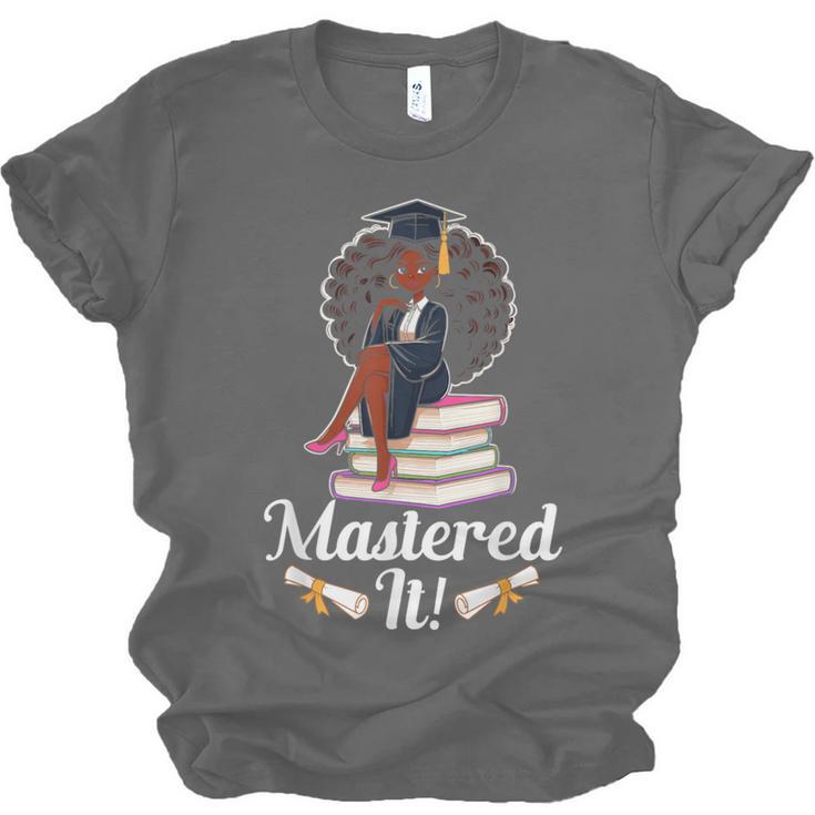 Mastered It Black Girl Masters Degree Graduation Black Queen Unisex Jersey T-Shirt