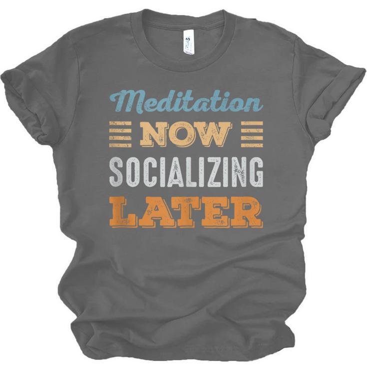 Meditation Now Minimal Socializing Introvert Vintage Unisex Jersey T-Shirt