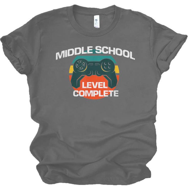 Middle School Graduation Gaming Vintage Level Complete Unisex Jersey T-Shirt