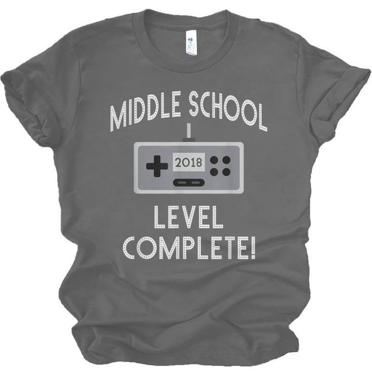 Middle School Graduation Shirt Level Complete Video Gamer Unisex Jersey T-Shirt