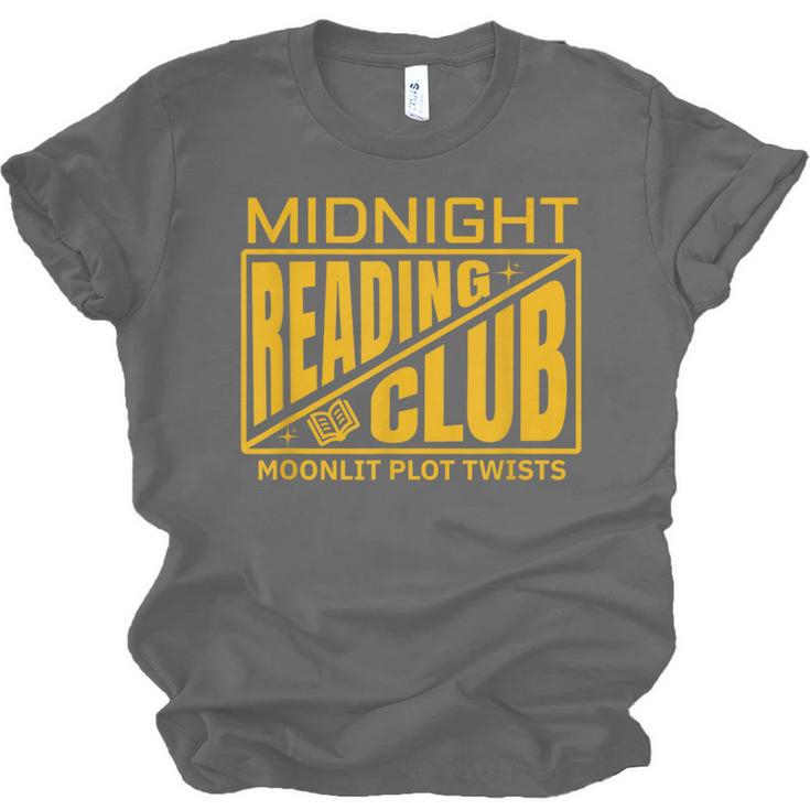 Midnight Reading Club Night Owl Book Readers Unisex Jersey T-Shirt Midnight Reading Club Night Owl Book Readers Unisex Jersey T-Shirt