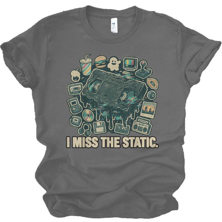 I Miss The Static Retro VHS Nostalgia Art Unisex Jersey T-Shirt