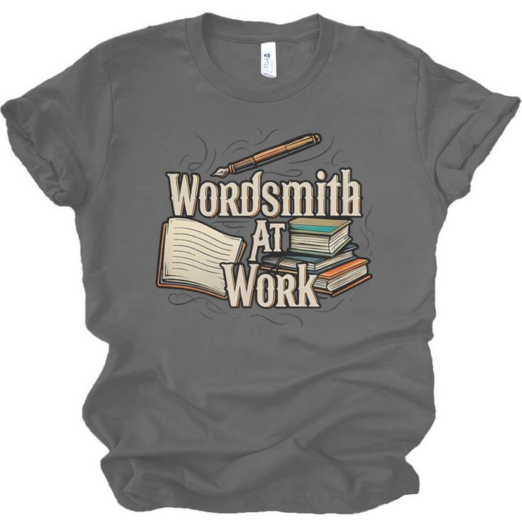 Wordsmith At Work Vintage Writer & Author Pen Book Lover Unisex Jersey T-Shirt