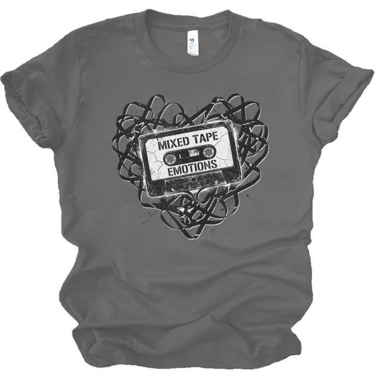 Mixed Tape Emotions Music Lover Nostalgia Quote Unisex Jersey T-Shirt