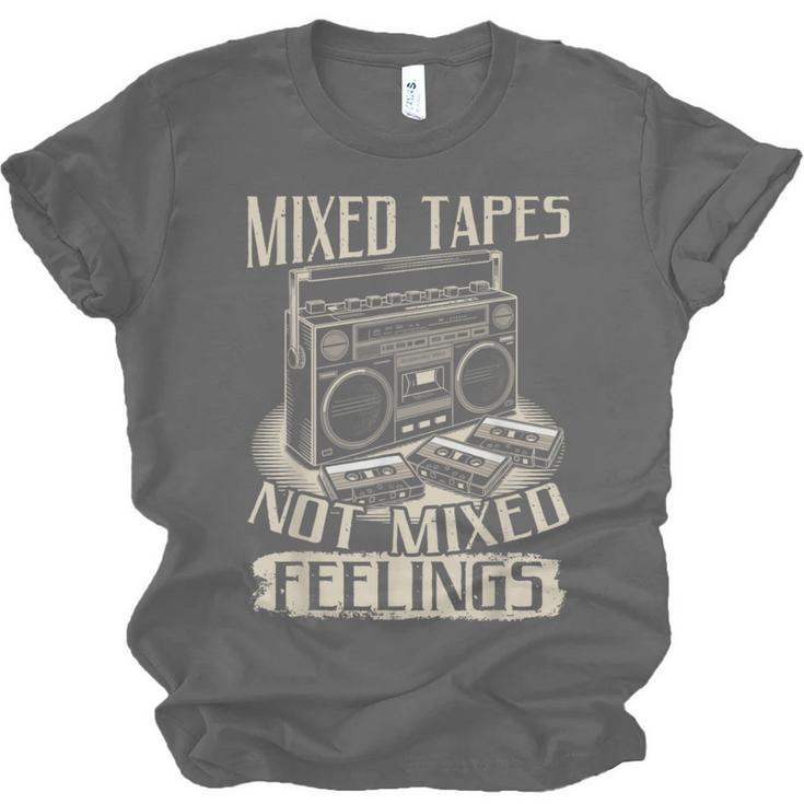Mixed Tapes Not Feelings Nostalgia Retro Cassette Tape Unisex Jersey T-Shirt Mixed Tapes Not Feelings Nostalgia Retro Cassette Tape Unisex Jersey T-Shirt