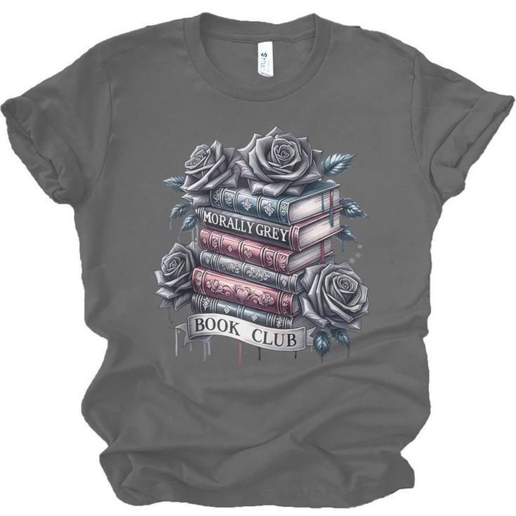 Morally Grey Book Club Floral Book Lover Graphic Unisex Jersey T-Shirt