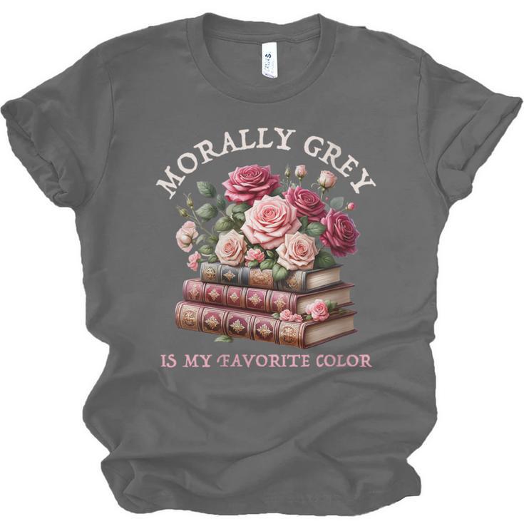 Morally Grey Book Lovers Dark Romance Reader Favorite Color Unisex Jersey T-Shirt