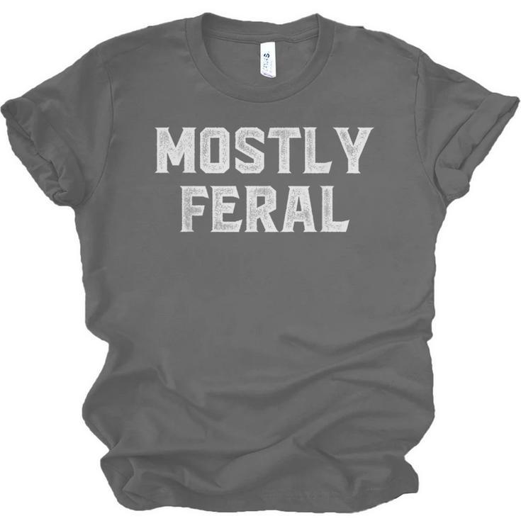Mostly Feral Introvert Sarcastic Unisex Jersey T-Shirt Mostly Feral Introvert Sarcastic Unisex Jersey T-Shirt