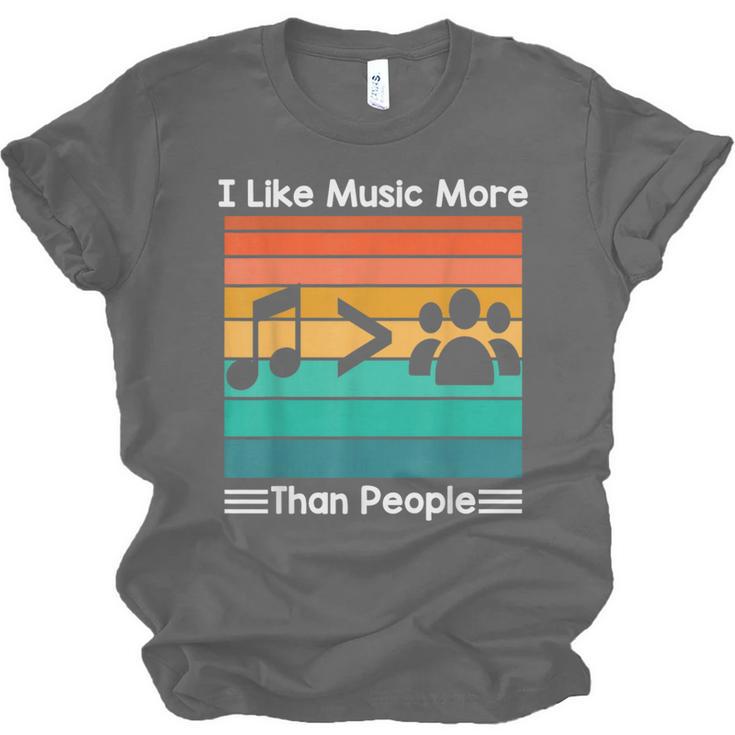 I Like Music More Than People Introvert Saying Quote Unisex Jersey T-Shirt I Like Music More Than People Introvert Saying Quote Unisex Jersey T-Shirt