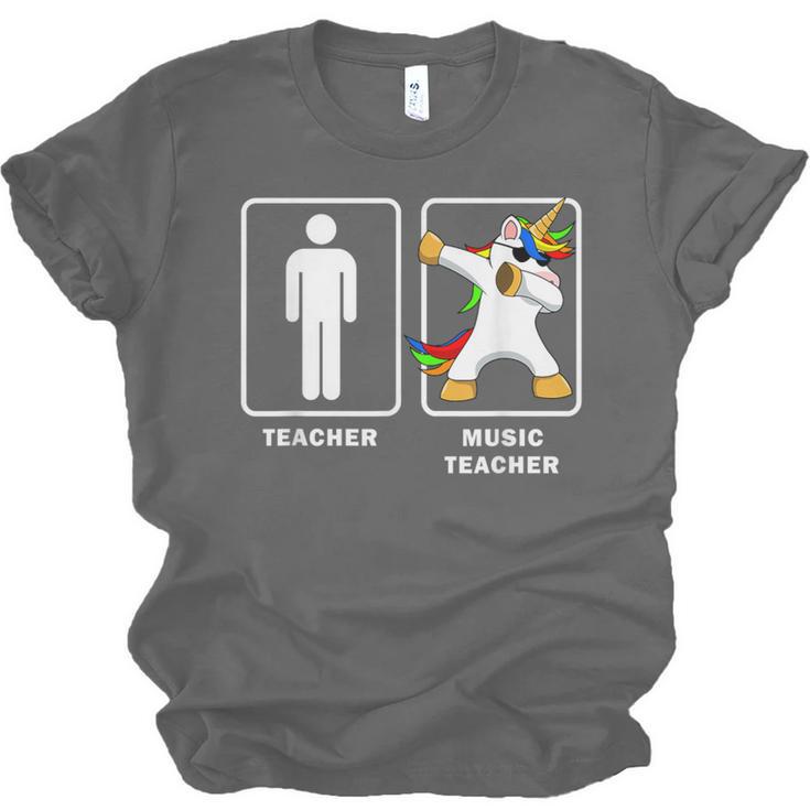 Music Teacher Dabbing Unicorn Graduation Shirt Unisex Jersey T-Shirt