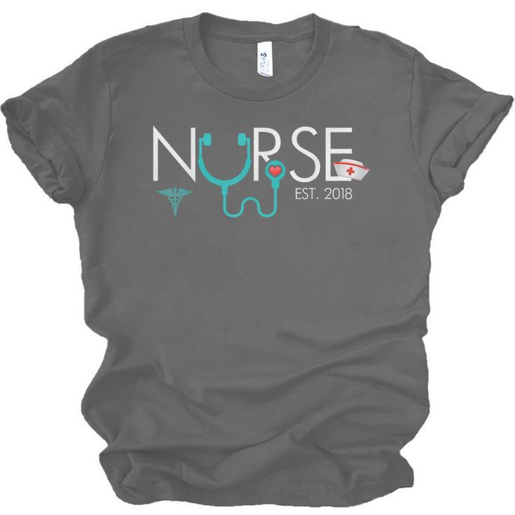 New Nurse Est 2018 School Graduation Nursing Unisex Jersey T-Shirt
