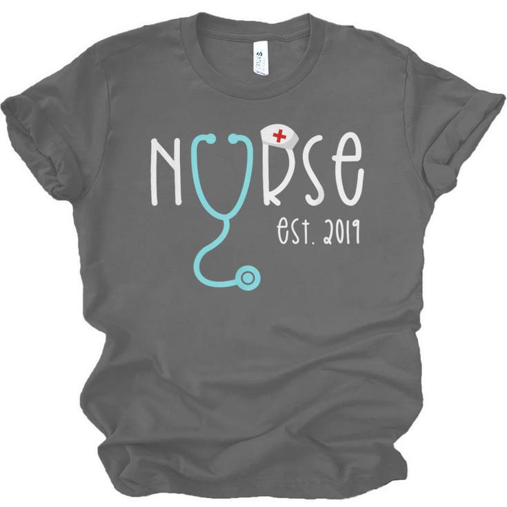 New Nurse Est 2019Shirt Graduation RN Women Unisex Jersey T-Shirt